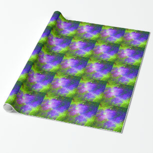 purple and green Galaxy Nebula space image. Wrapping Paper