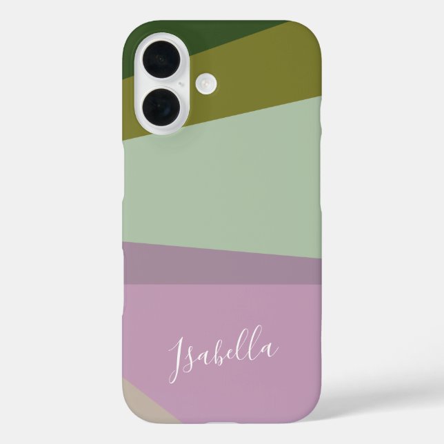 Purple and Green Geometric Art Personalised   Case-Mate iPhone Case (Back)