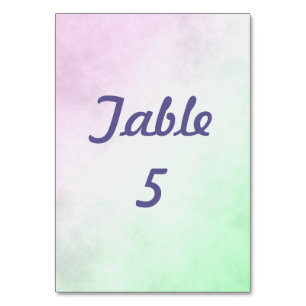 Purple and Green Gradient Design Table Number