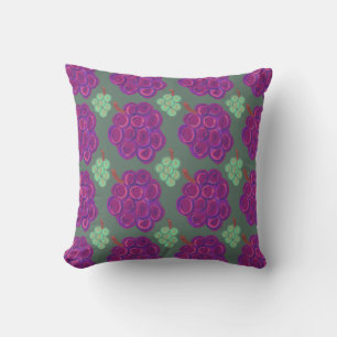 Purple and Green Grapes Cushion