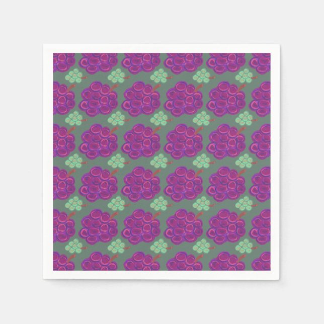 Purple and Green Grapes Napkin (Front)