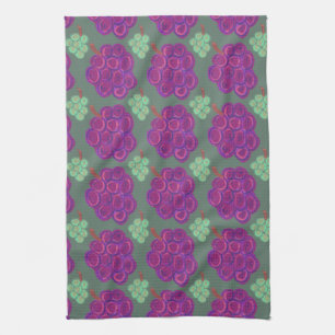 Purple and Green Grapes Tea Towel