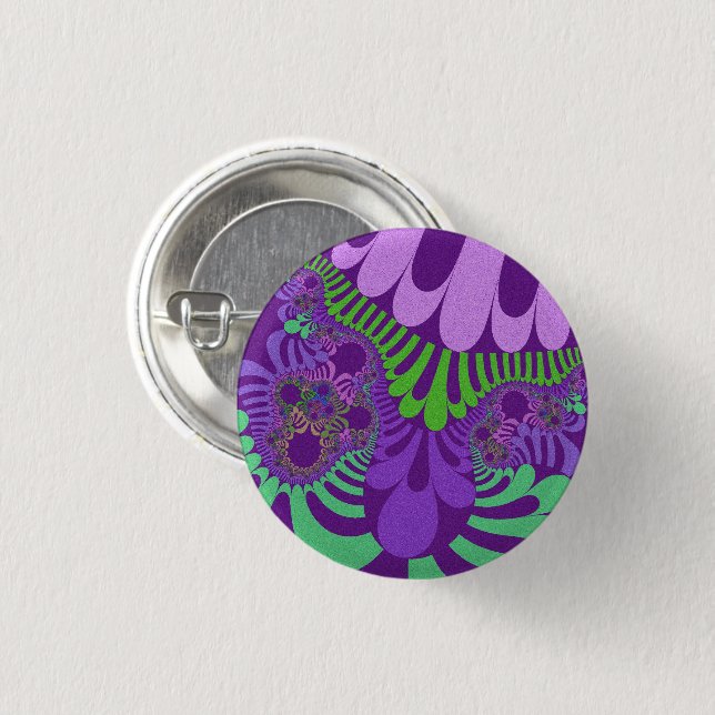 Purple and Green Mod 3 Cm Round Badge (Front & Back)