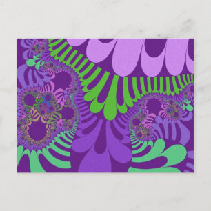 Purple and Green Mod Postcard