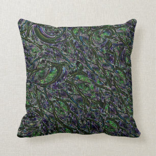 Purple and Green Nature Inspired Pillow