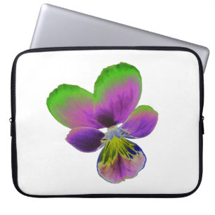 Purple and Green Pansy Laptop Bag