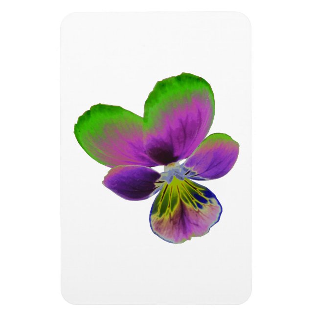 Purple and Green Pansy Premium Magnet (Vertical)