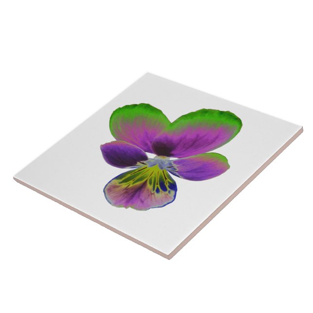 Purple and Green Pansy Tile (Side)