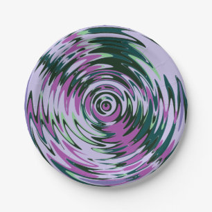 Purple and Green Party Plates Abstract Paper Dish