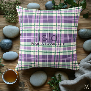 Purple and Green Plaid   Custom Elegant Tartan  Cushion