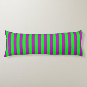 Purple and Green Stripes Design Body Cushion