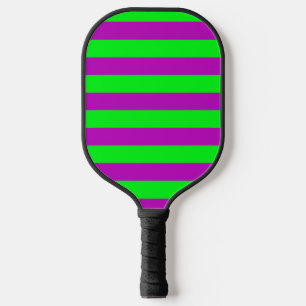 Purple and Green Stripes Design Pickleball Paddle