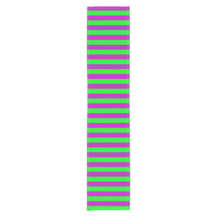 Purple and Green Stripes Design Short Table Runner