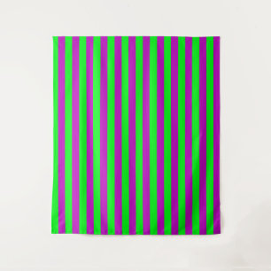 Purple and Green Stripes Design Tapestry