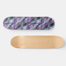 Purple and Green Vortex Print Skateboard Deck