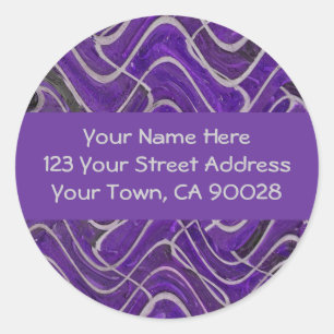 purple and grey address labels