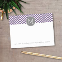 Purple and Grey Chevron Pattern with Monogram