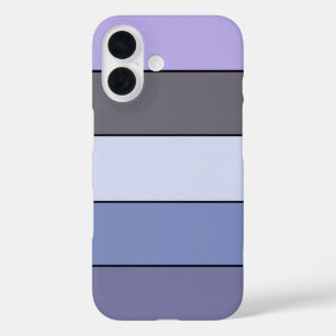 Purple And Grey Colour Stripes On Watercolor Paper iPhone 16 Case