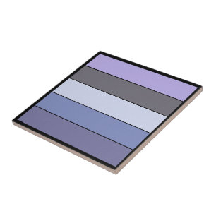 Purple And Grey Colour Stripes On Watercolor Paper Tile