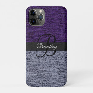 Purple and Grey Elegant Monogram Case-Mate iPhone Case