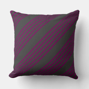 Purple and grey five stripes pattern cushion