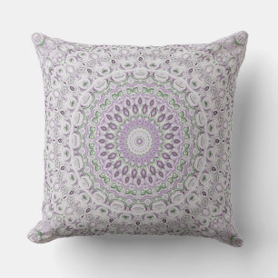Purple and Grey Medallion Design Cushion