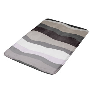 Purple and Grey Wavy Stripes Bath Mat