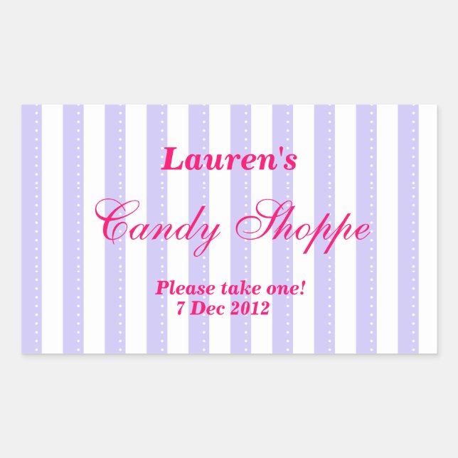 Purple and hot pink Candy Shoppe Sticker (Front)