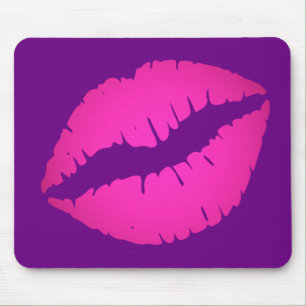 Purple and Hot Pink Ombre Lipstick Kiss Mouse Pad