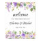 Purple and Ivory Floral Wedding Welcome Sign