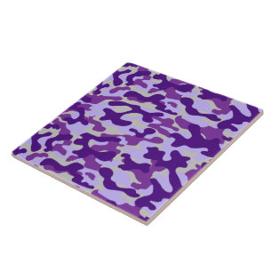 Purple And Lavender Camo Pattern Tile