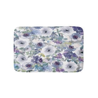 Purple and Lavender Floral Bath Mat