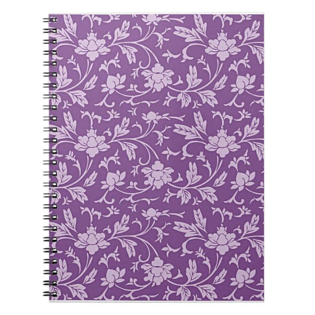 Purple and lavender floral pattern notebook (Front)