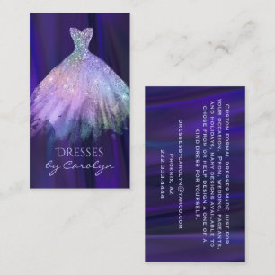 Purple and Lavender Glittery Seamstress Business Card
