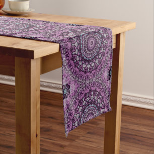 Purple and Lavender Mandala Pattern Design Medium Table Runner