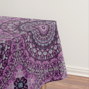 Purple and Lavender Mandala Pattern Design Tablecloth