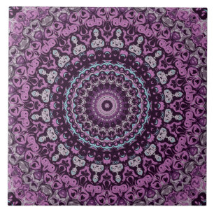 Purple and Lavender Mandala Pattern Design Tile