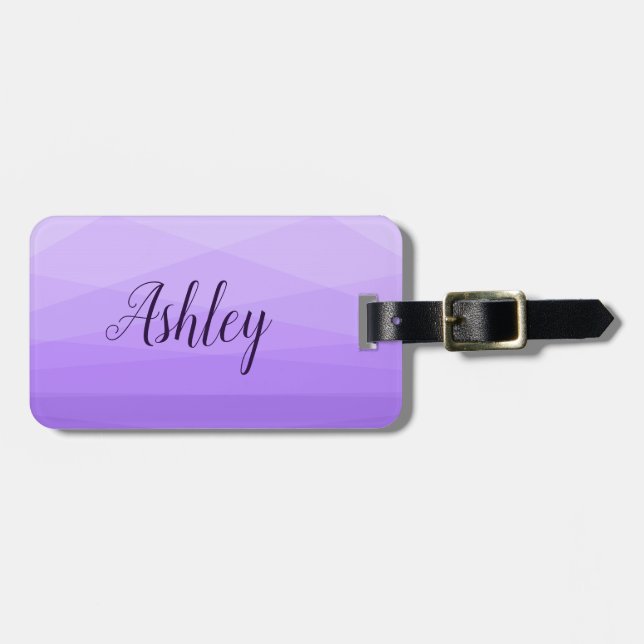 Purple and Lavender Polygonal Luggage Tag (Front Horizontal)