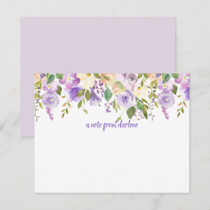 Purple and Lavender Watercolor Roses Card