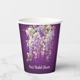 Purple and Lavender Wisteria Bridal Shower Paper Cups