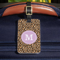 Purple and Leopard Print Custom Monogram