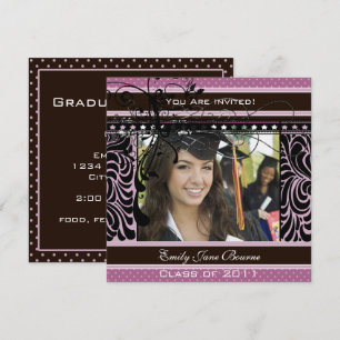 Purple and Lilac Senior Pictures Class of Invitation