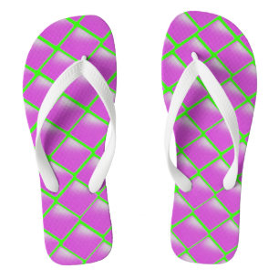 Purple and Lime Green Pattern Jandals