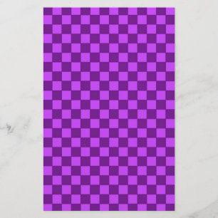Purple and Magenta Chequerboard Pattern Stationery