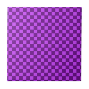 Purple and Magenta Chequerboard Pattern Tile