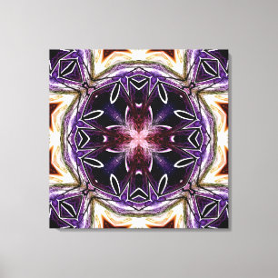Purple and Magenta Cosmic Kaleidoscope Pattern Canvas Print