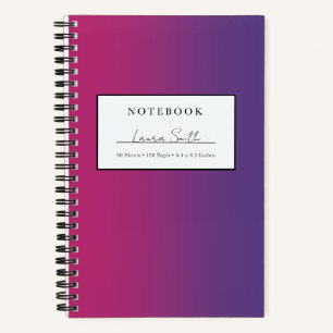 Purple and Magenta Ombré Personalised Notebook