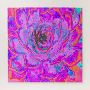 Purple and Magenta Succulent Sedum Rosette Jigsaw Puzzle