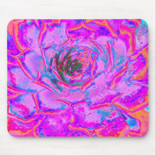 Purple and Magenta Succulent Sedum Rosette Mouse Pad
