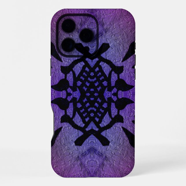 Purple and Magenta Symmetrical Pattern iPhone Case (Back)